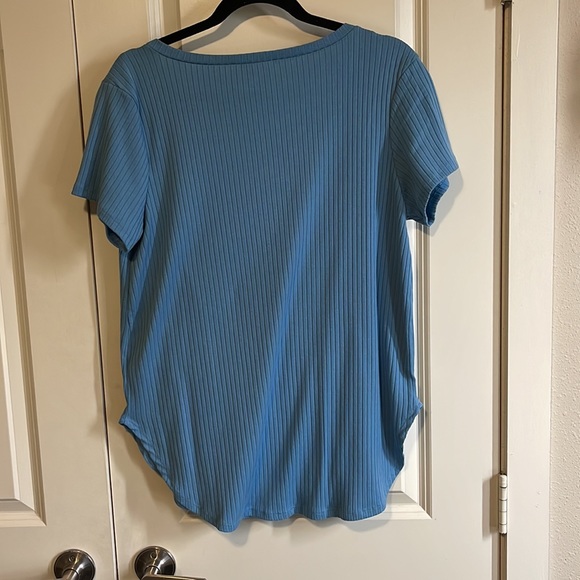 Blue ribbed oversized tee, size medium. Open to any offer! - Picture 5 of 6